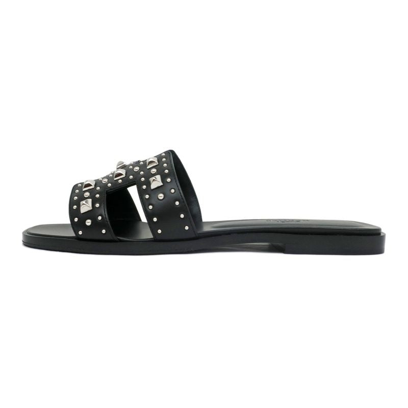 Hermes Oran Studded Sandals Size 38 Black Apparel Shoes
