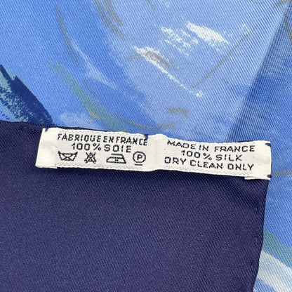 Hermes Carre 90 Concerto Blue 100% Silk Scarf