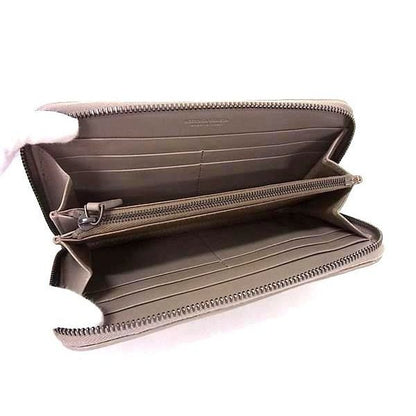 Bottega Veneta Intrecciato Leather Zip Around Wallet Grey — view 3