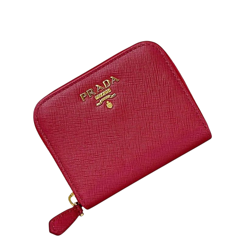 Prada Coin Case Pink 1m0268 Excellent Condition Coin Purse Saffiano