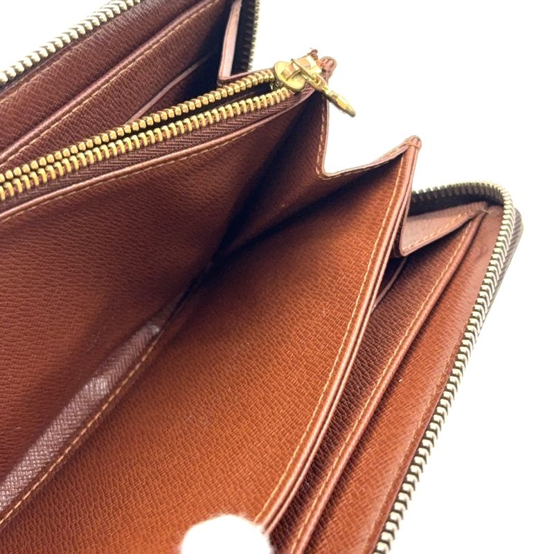 Louis Vuitton Zippy Wallet Monogram Fuchsia PVC Brown Round Zipper Long Wallet