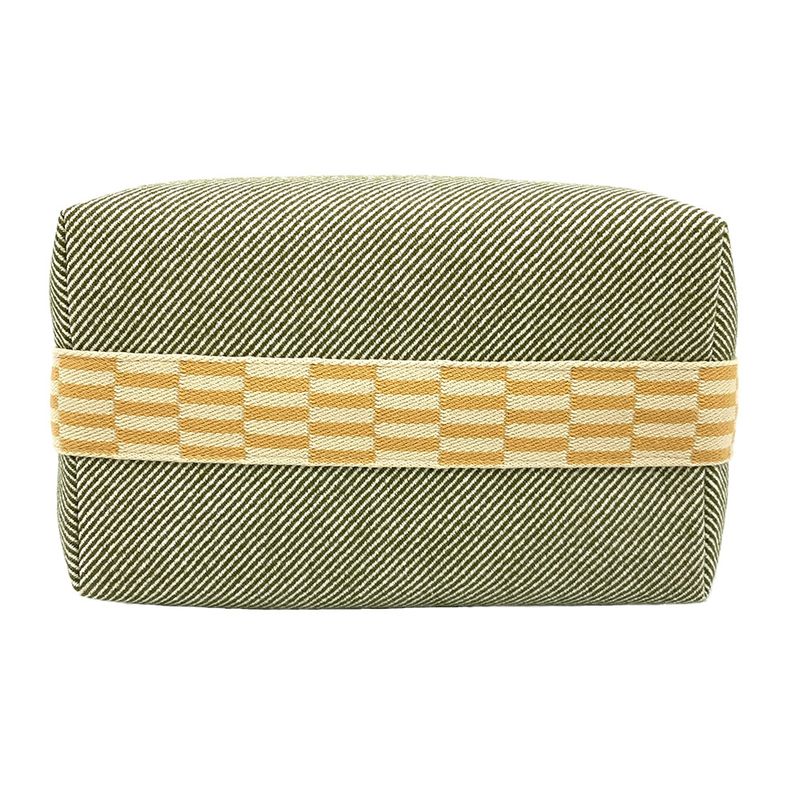 Hermes Brid A Black GM Pouch Wool Cotton Green Handbag For Bath Women