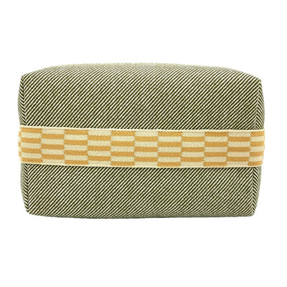 Hermes Brid A Black GM Pouch Wool Cotton Green Handbag For Bath Women