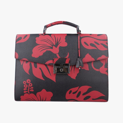 Prada Hibiscus Sound Rosso Red And Black Saffianoleather 134