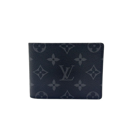 Louis Vuitton Portefeuille Calf Monogram Eclipse Leather Black Bifold Wallet