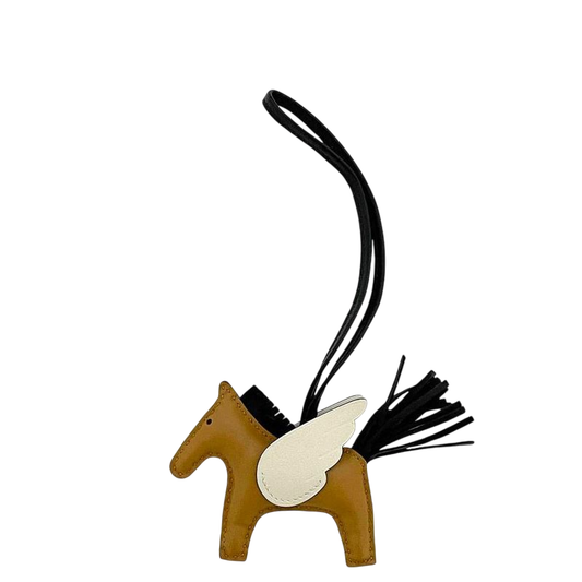 Hermes Bag Charm Pegasus PM Brown White Black Sesame