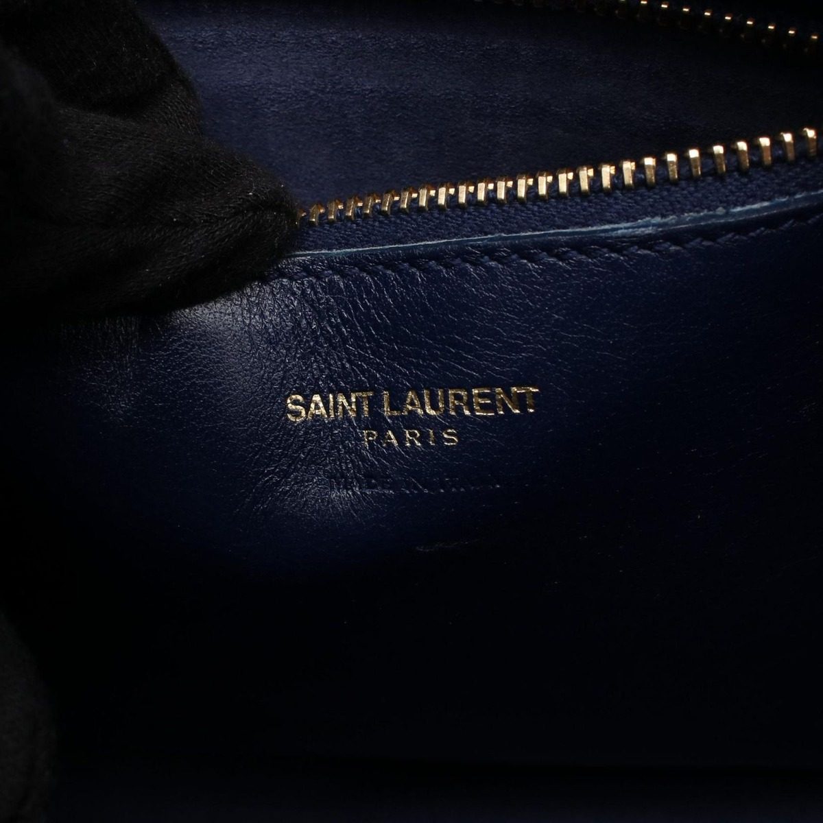 Saint Laurent Paris Handbag Cabas Small 2-Way Navy Leather — view 4