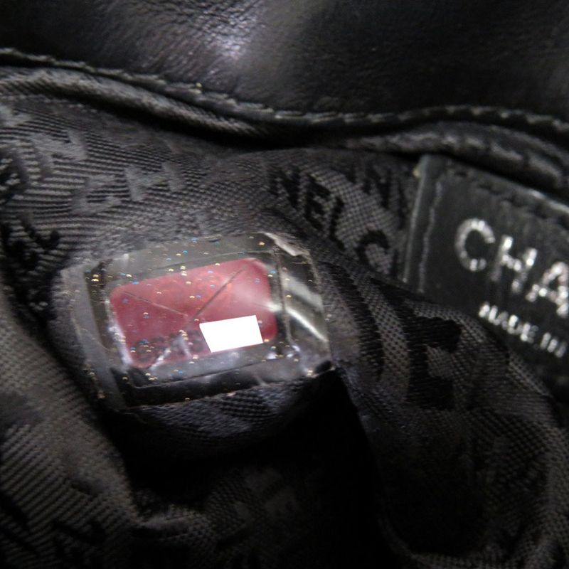 Chanel Jacket Bag Lambskin Black Matelasse 8 Series Coco Mark Body Bag 0031