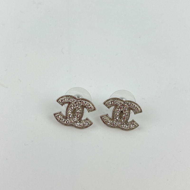 Chanel Coco Mark Accessories Earrings Silver A12V Vintage Ladies