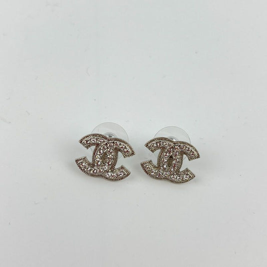 Chanel Coco Mark Accessories Earrings Silver A12V Vintage Ladies