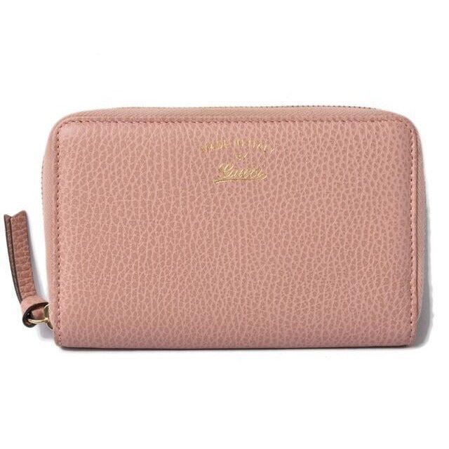 Gucci Wallet Foldable Swing Leather Light Pink