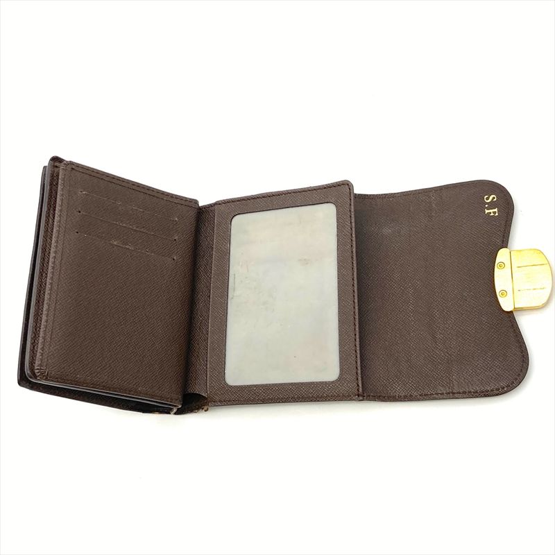 Louis Vuitton Portefeuille Joy Bifold Wallet Damier Ebène Leather N60034 Brown