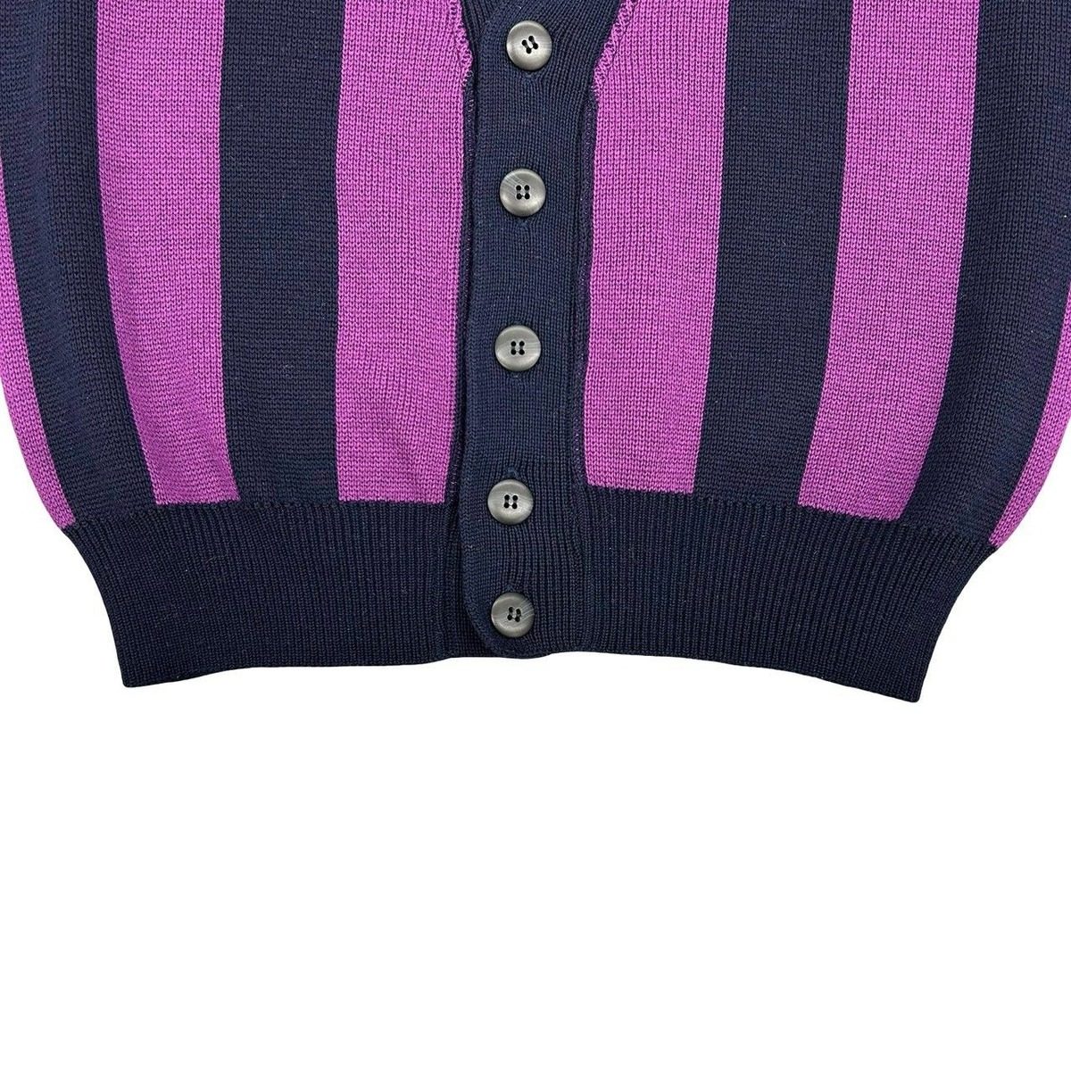 Dior Vintage Wool Cardigan M Purple Navy — view 5