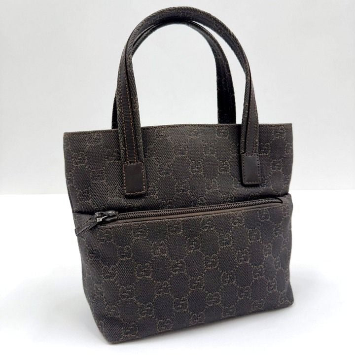 Gucci Mini Tote GG Canvas Leather Brown