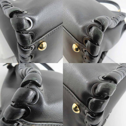 Fendi P-cub- 8bn290 Shoulder Bag Handbag 2WAY Black Leather Ladies