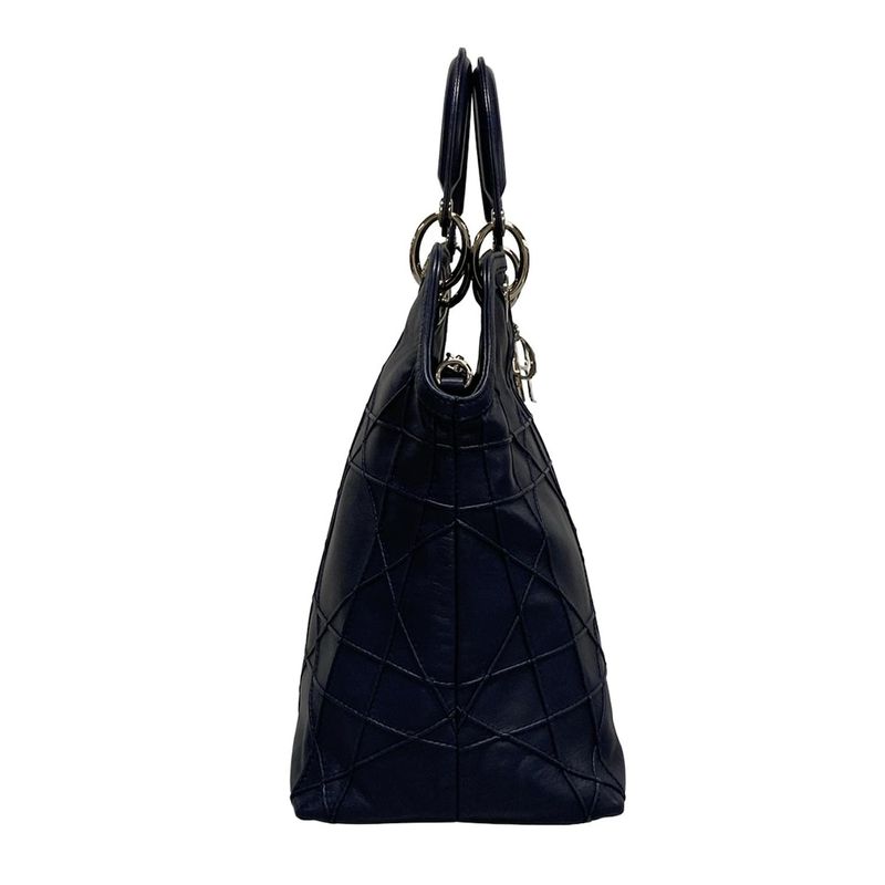 Dior/christian Dior Tote Bag Granville Navy Leather
