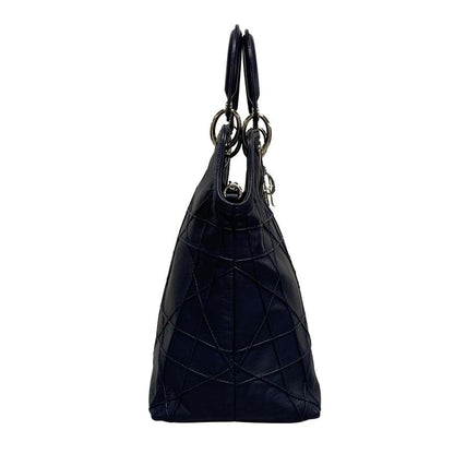 Dior/christian Dior Tote Bag Granville Navy Leather