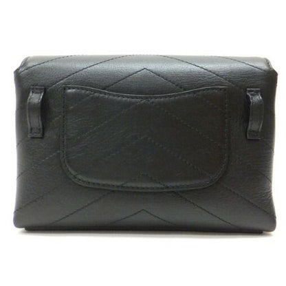 Chanel Chain Belt Pouch Shoulder Bag Calf Leather Black Gold 8 X — view 2