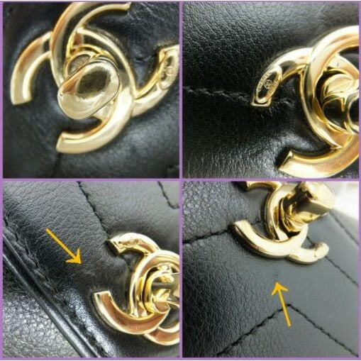 Chanel Chain Belt Pouch Shoulder Bag Calf Leather Black Gold 8 X — view 5
