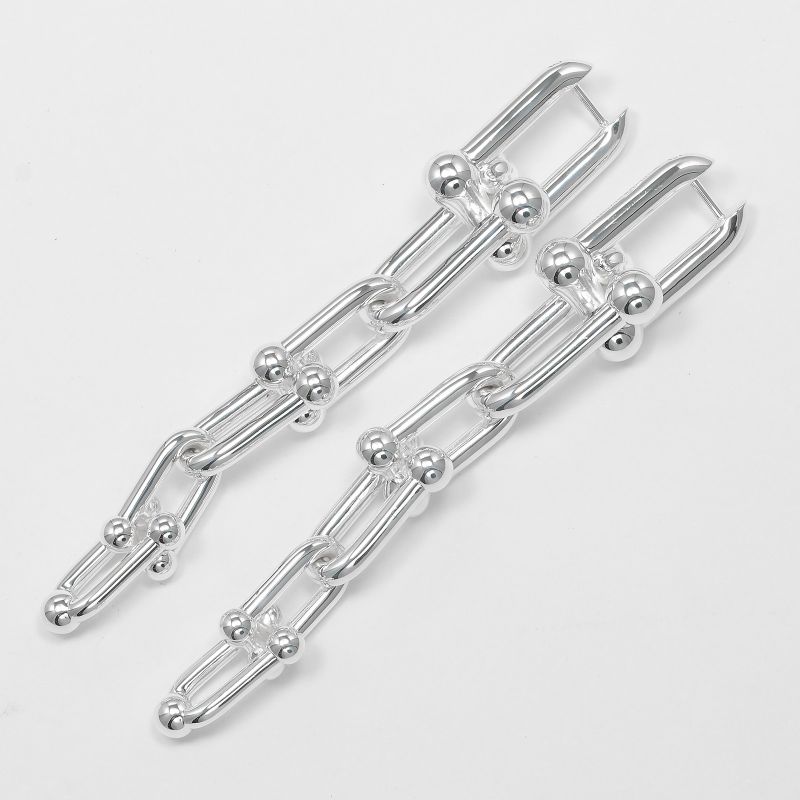 Tiffany & Co Hardware Graduated Links 925 Silver Ladies 22.5g Earrings