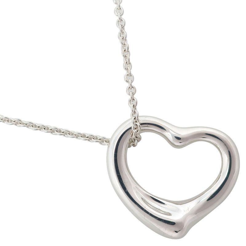 Tiffany & Co Open Heart Elsa Peretti 925 Silver Ladies 6.8g Necklace