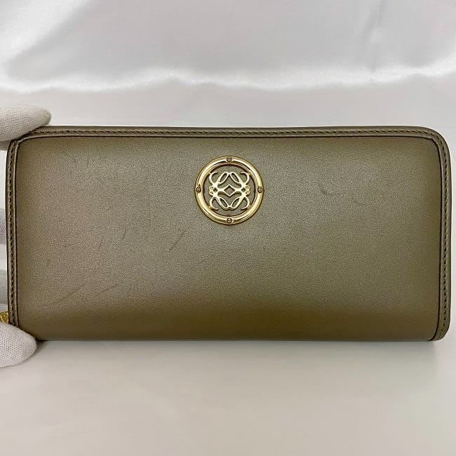 Loewe Round Zipper Long Wallet Brown
