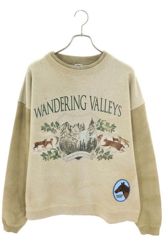 Loewe 24AW H526y24x39 2870 Logo Patch Artwork Print Sweatshirt Men's L