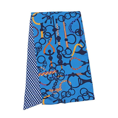 Hermes Maxi Twill - Molle Etres Blue - Orange Yellow Blue Silk Scarf