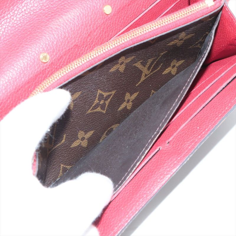 Louis Vuitton Monogram Portefeuille-pallas Long Wallet M58414 Red × Brown Made