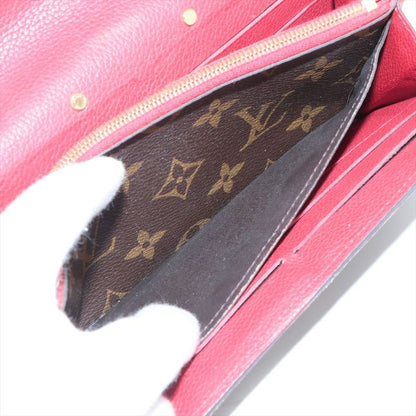 Louis Vuitton Monogram Portefeuille-pallas Long Wallet M58414 Red × Brown Made