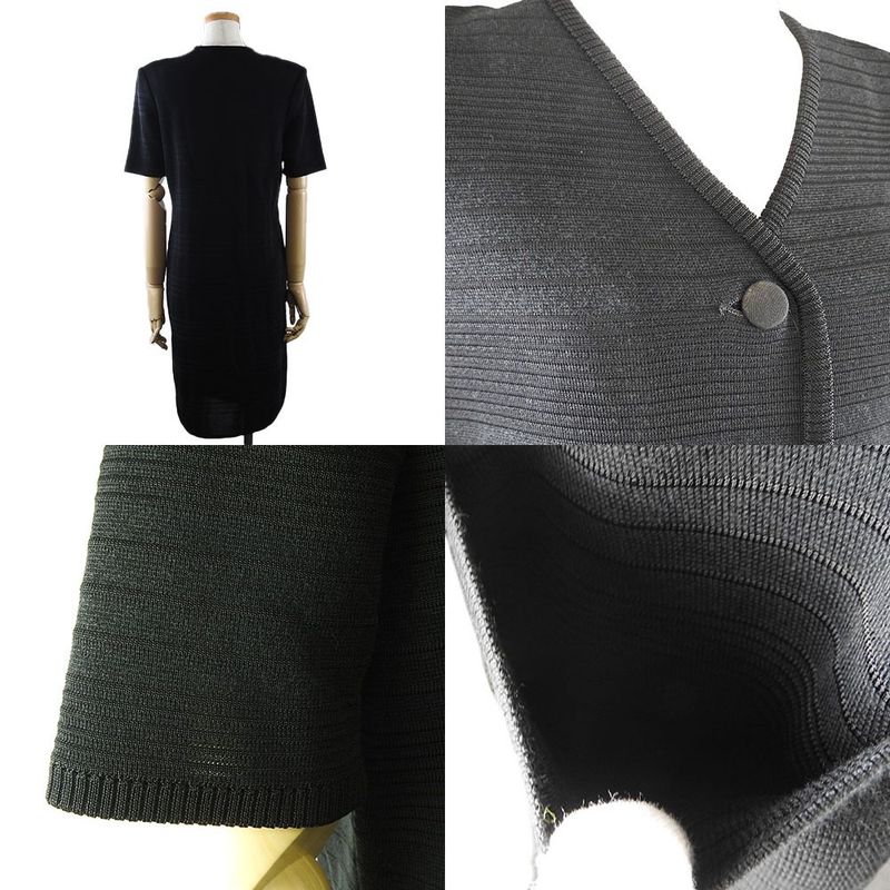 Yves Saint Laurent Dress Size M Short Sleeves Made In Japan Black Fashionable