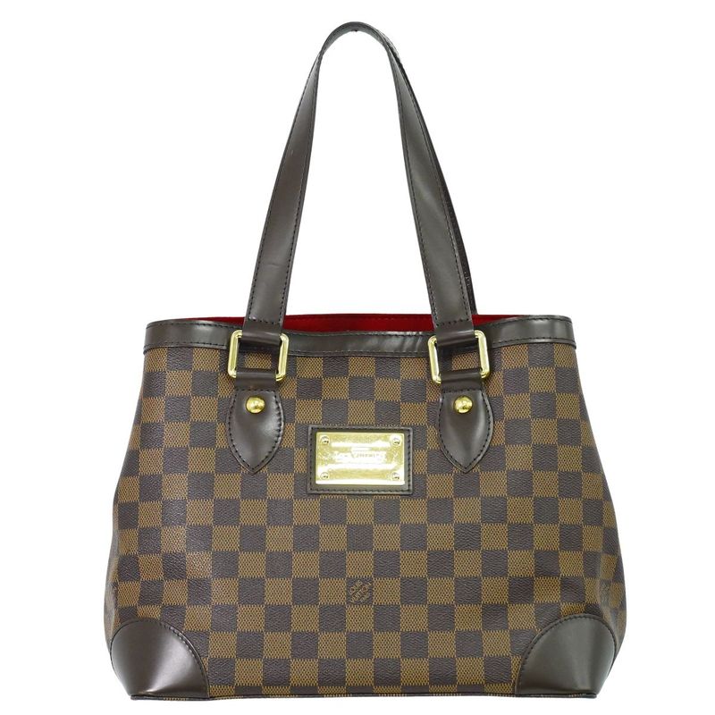 Authentic Louis Vuitton LV Hampstead PM Damier Ebène Tote Handbag Brown N51205