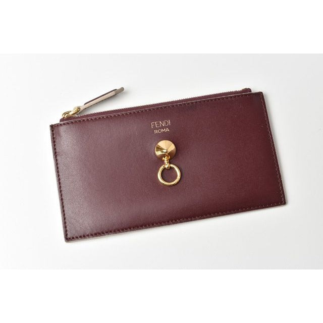 Fendi Mini Wallet Coin Case Card Pass Burgundy — view 6