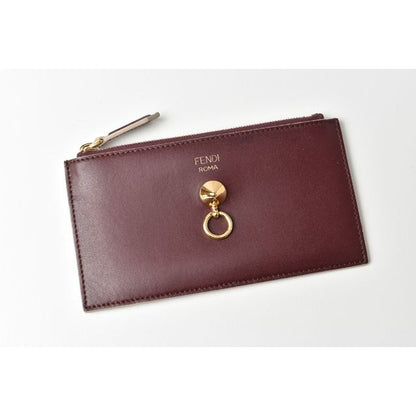 Fendi Mini Wallet Coin Case Card Pass Burgundy — view 6