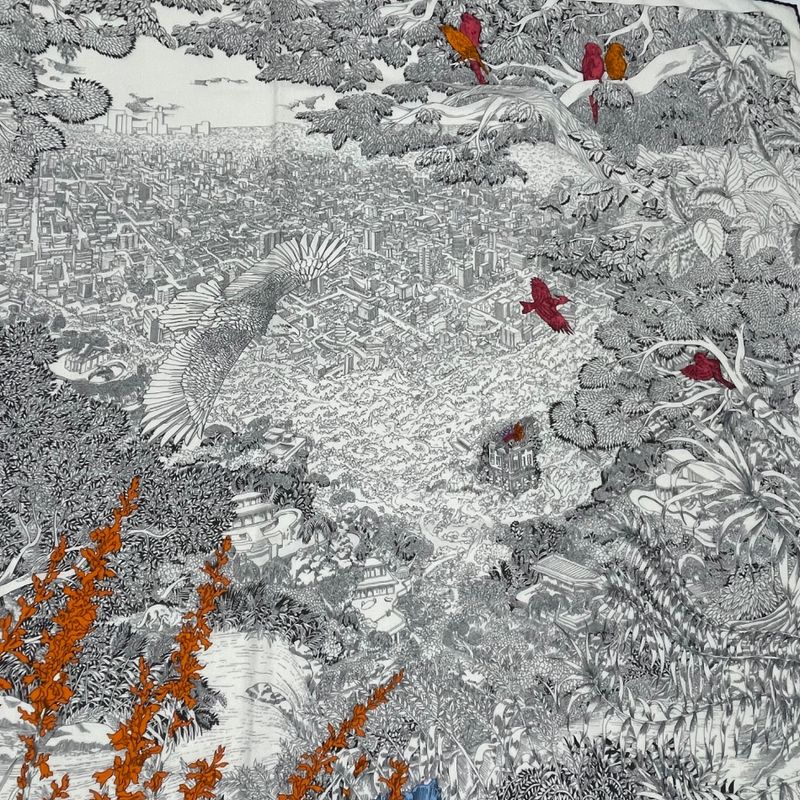 Hermes Scarf Carre 140 Large Size Carre Geant Natural Regression Cashmere