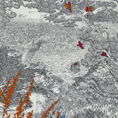 Hermes Scarf Carre 140 Large Size Carre Geant Natural Regression Cashmere