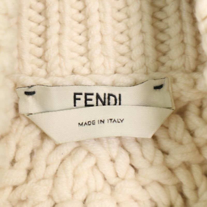 Fendi Knit Women's FF Logo Cropped Sweater Long Sleeve Clothing Tops Apparel