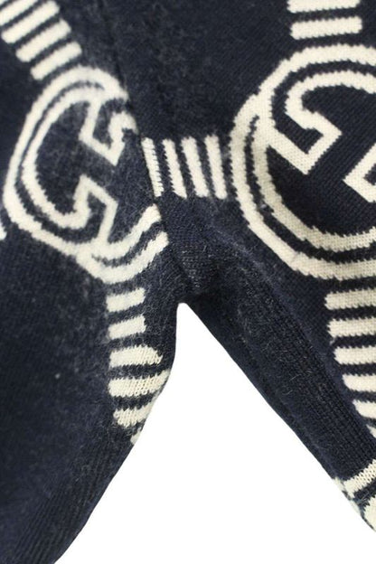 Gucci 692702 Xkcb2 GG Wool Jacquard Reversible Knit Women