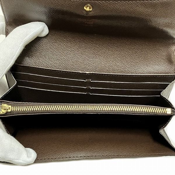 Louis Vuitton Damier Portefeuille Sarah N61734 Long Wallet With Two Folds Unisex
