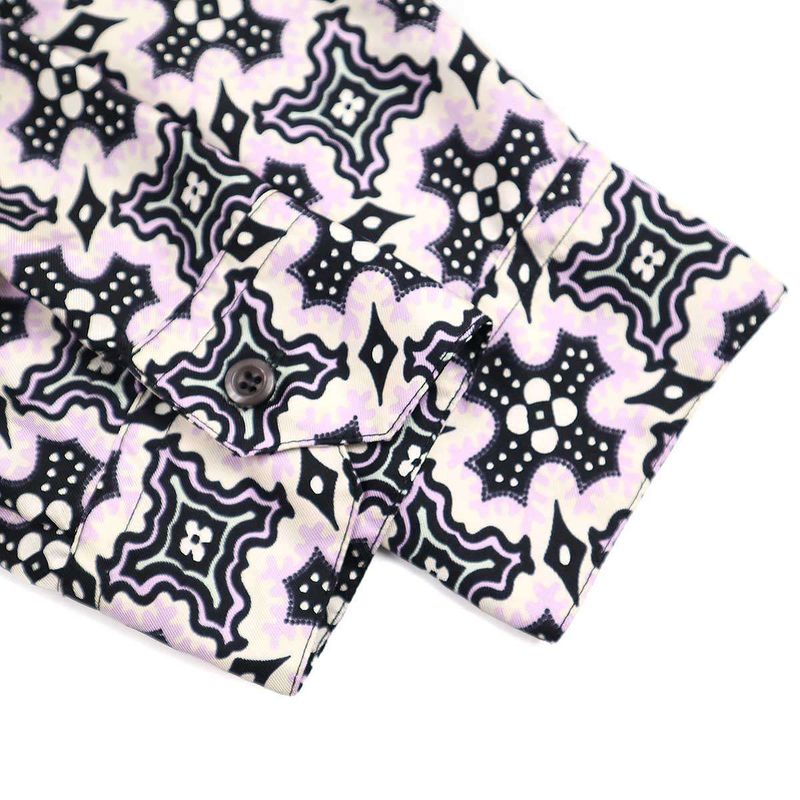 Prada 20ss Graphic Silk Blouse Shirt P496a Pink 40