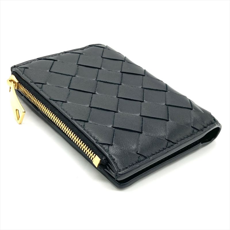 Bottega Veneta Intrecciato Bifold Wallet Leather 742330 VCPP 38425 Black