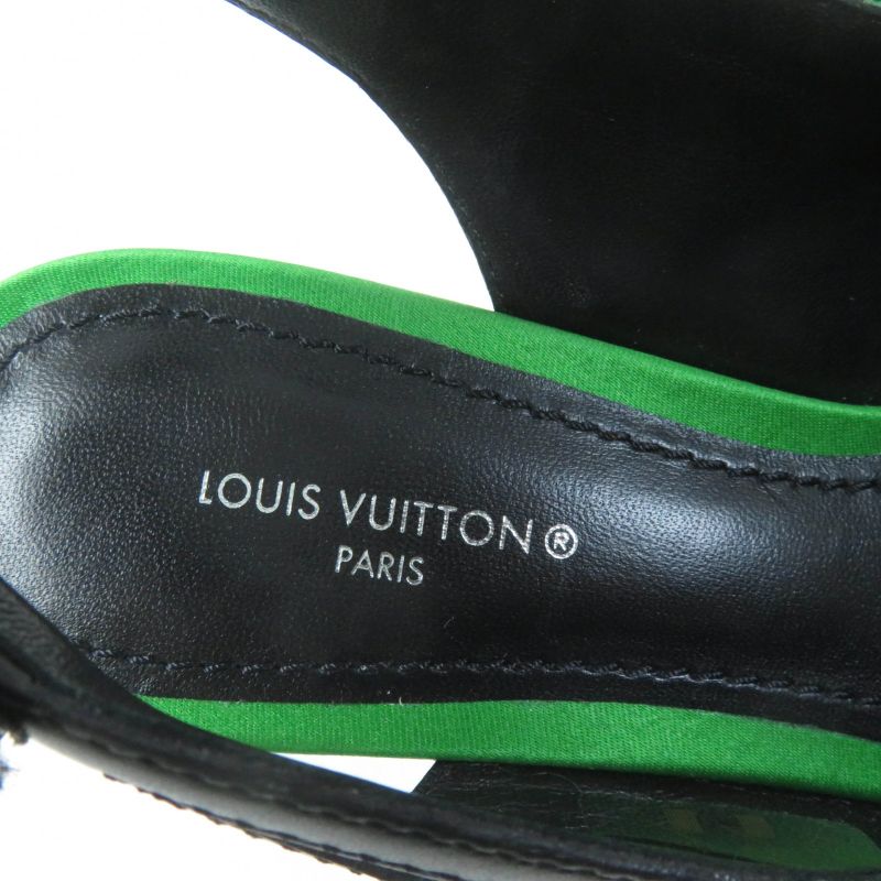 Louis Vuitton Arkwright Line Pointed Toe Back Strap Pumps With Rubber LV Logo