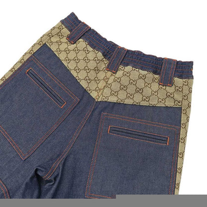 Gucci Bermuda Pants Denim GG Canvas 38 Blue 743203 Women's Apparel