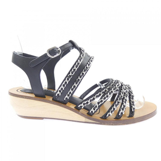 Chanel Sandals Lambskin Black
