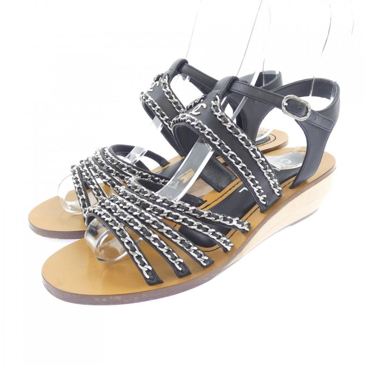 Chanel Sandals Lambskin Black — view 3