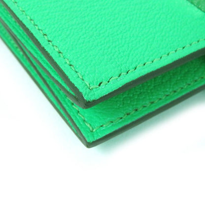 Hermes Bearn Mini Vert Comic Silver Hardware Chevre Misol Bifold Card Case