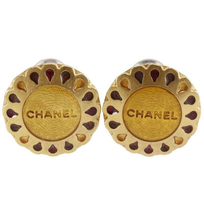 Chanel Flower Motif Gold Plated 99 a 7.5 g Earrings