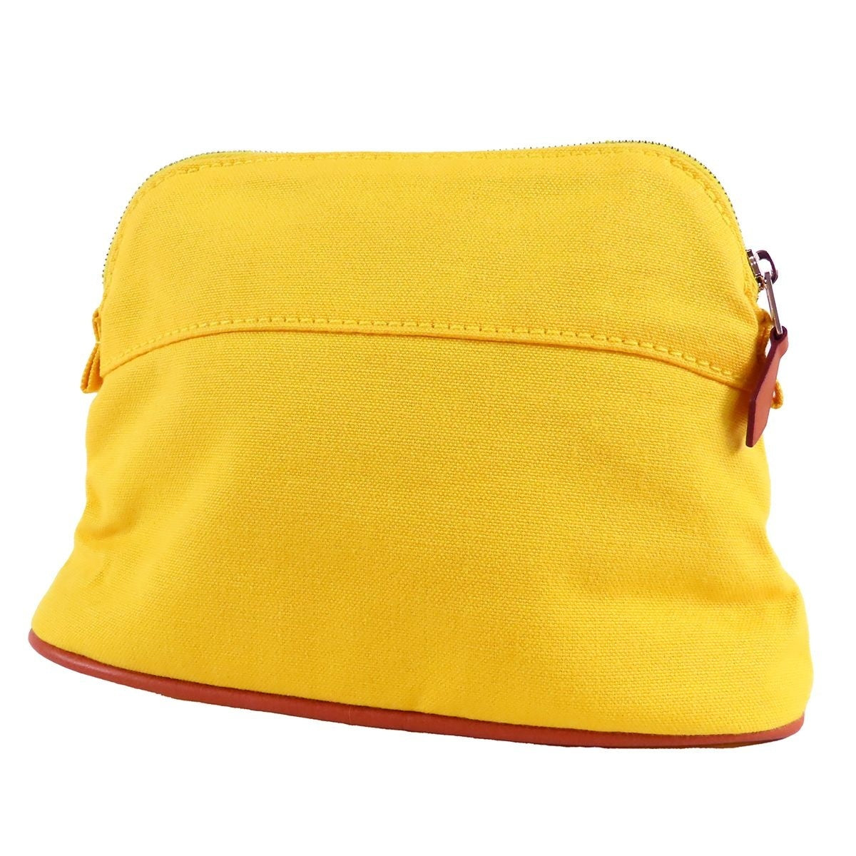 Hermes Bolide Pouch Yellow Canvas Leather PM — view 2