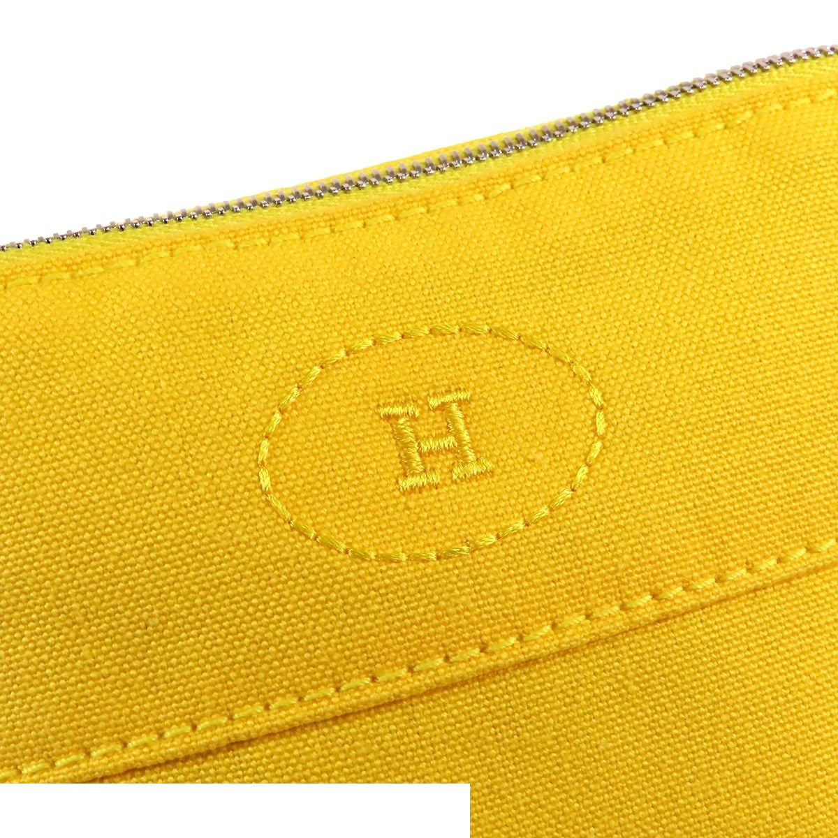 Hermes Bolide Pouch Yellow Canvas Leather PM — view 5