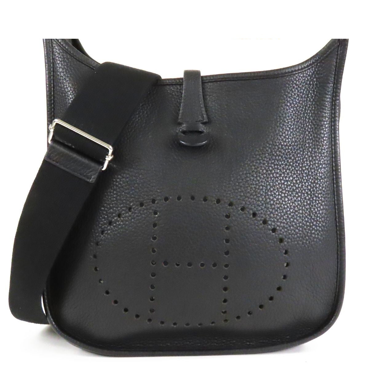 Hermes Evelyne 3 PM Black Silver Taurillon Shoulder Bag